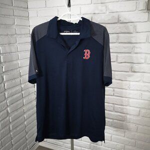 Antigua Men's Size Large Navy w/ Boston Red Sox "B" Short Sleeves Polo
